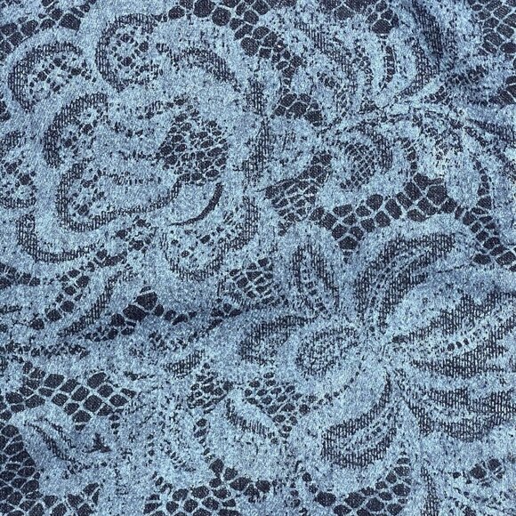 GLORIA VANDERBILT CASUALS Lace Motif Jean Jacket Women's XL Blue Button Up - Picture 5 of 14